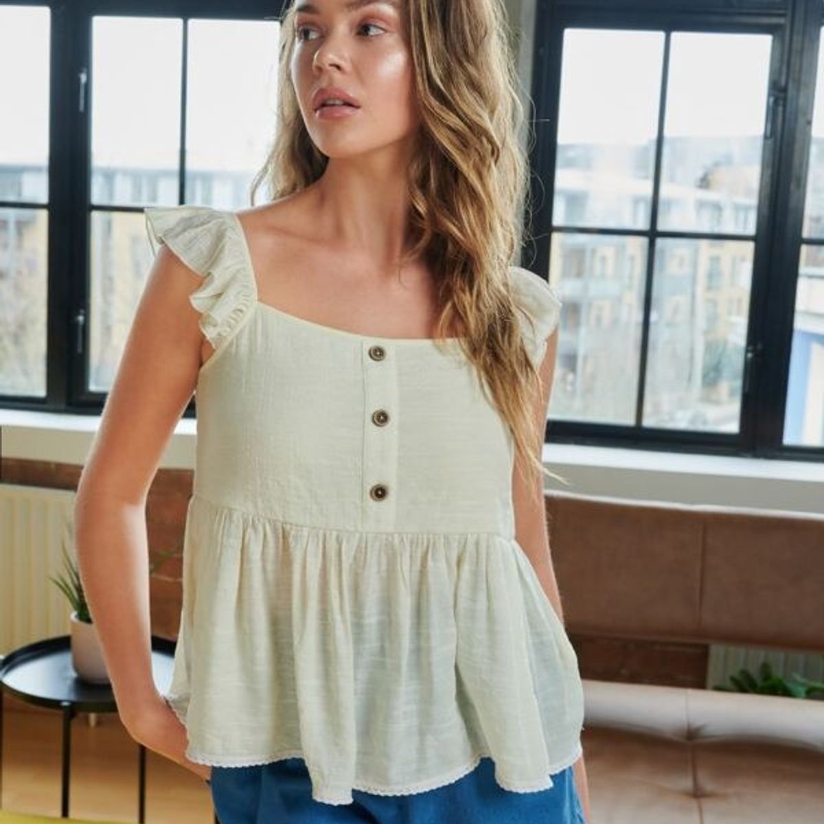 TAIS PRINCESS - Blusa sin mangas fruncido jovencitas