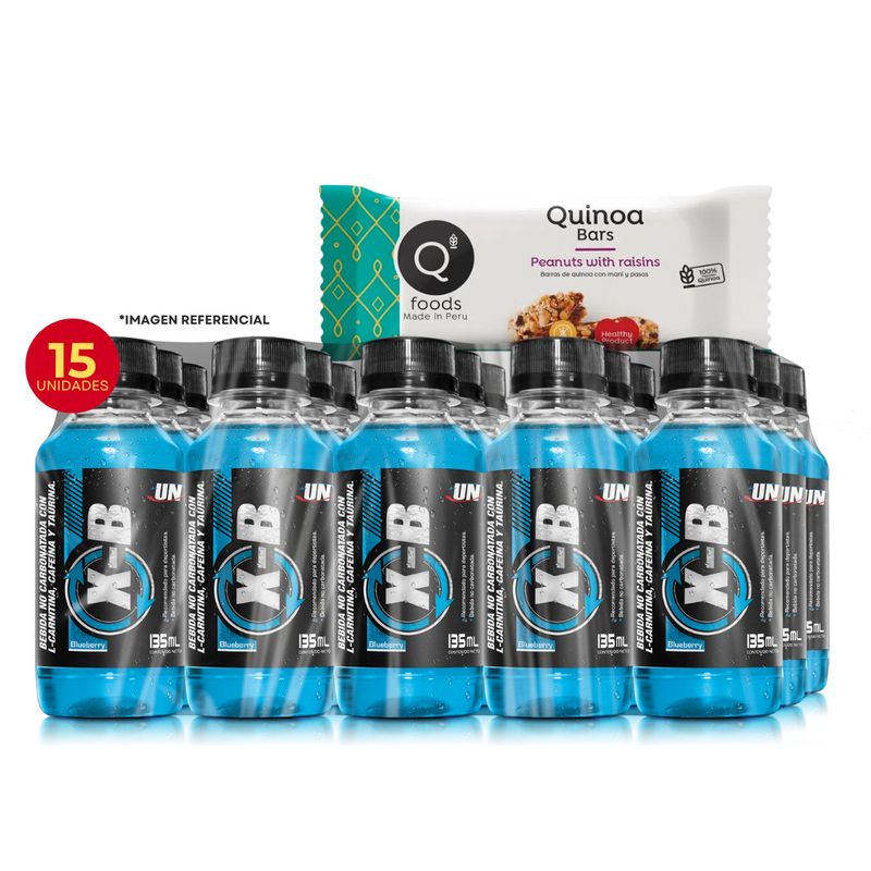 UNIVERSE NUTRITION - XB PAQUETE DE 15 BOTELLAS 135ML L- CARNITINA  BLUEBERRY + QUINUA BAR