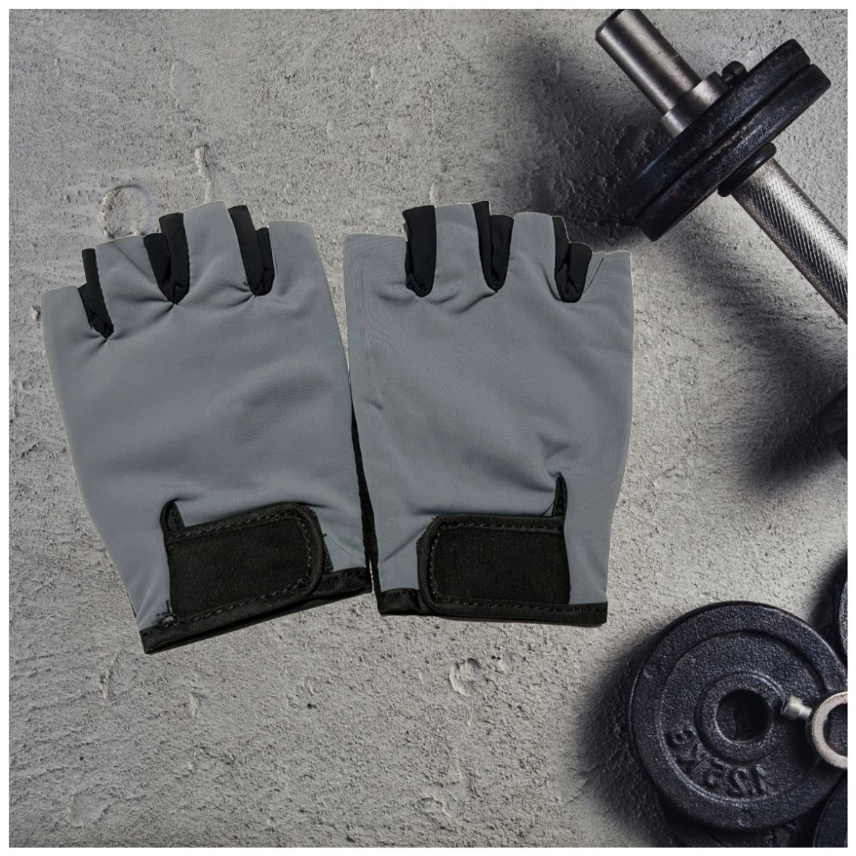 TODO FIT - Guantes Mitones de Licra para pesas y gimnasio Damas Plomo
