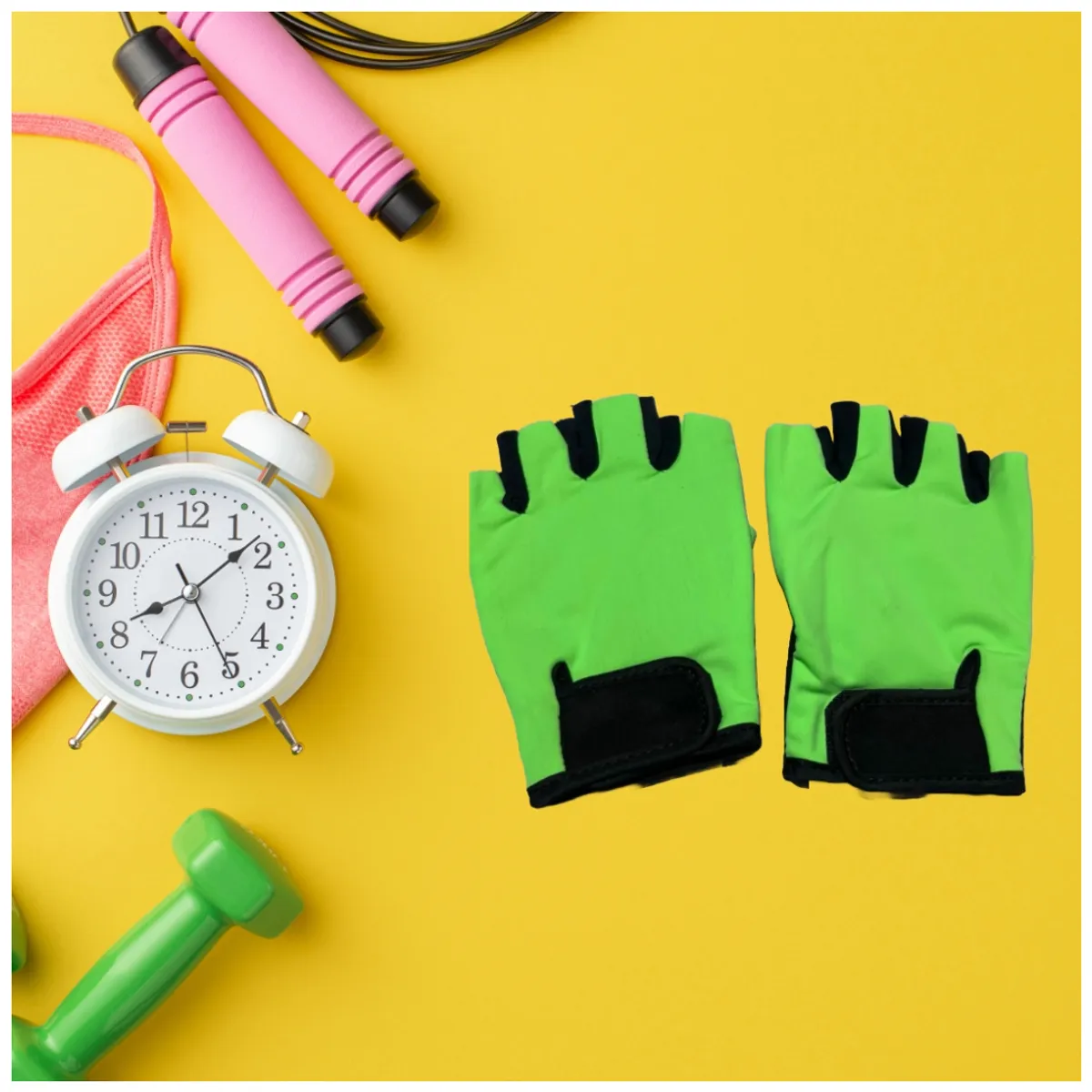 TODO FIT - Guantes Mitones de Látex para Gym Damas Verde
