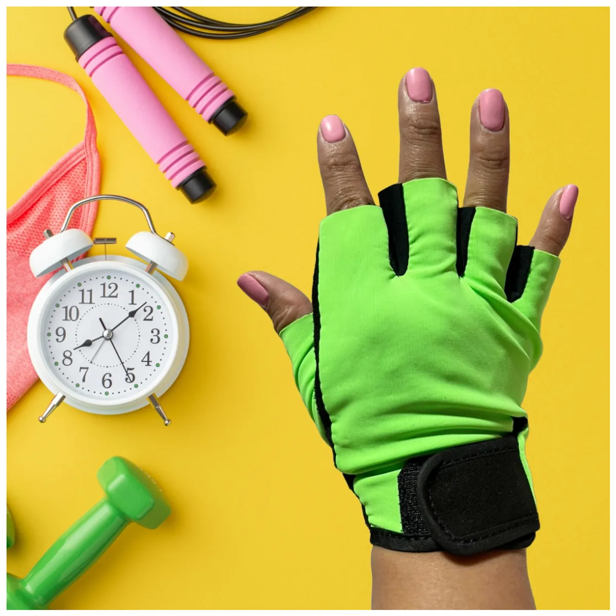 TODO FIT - Guantes Mitones de Látex para Gym Damas Verde