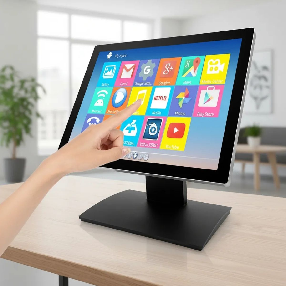 JPSYSTEMS - Monitor metálico touch pantalla táctil de 15 pulgadas VGA HDMI DVI