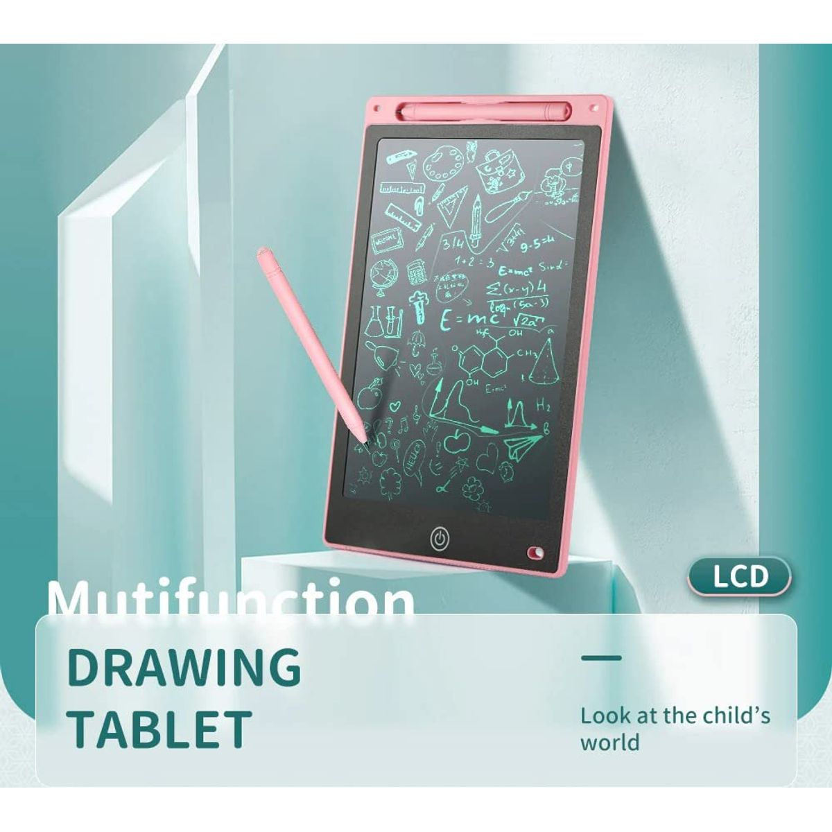 GENERICO - Pizarra Mágica de Escritura LCD de 10 Pulgadas rosado