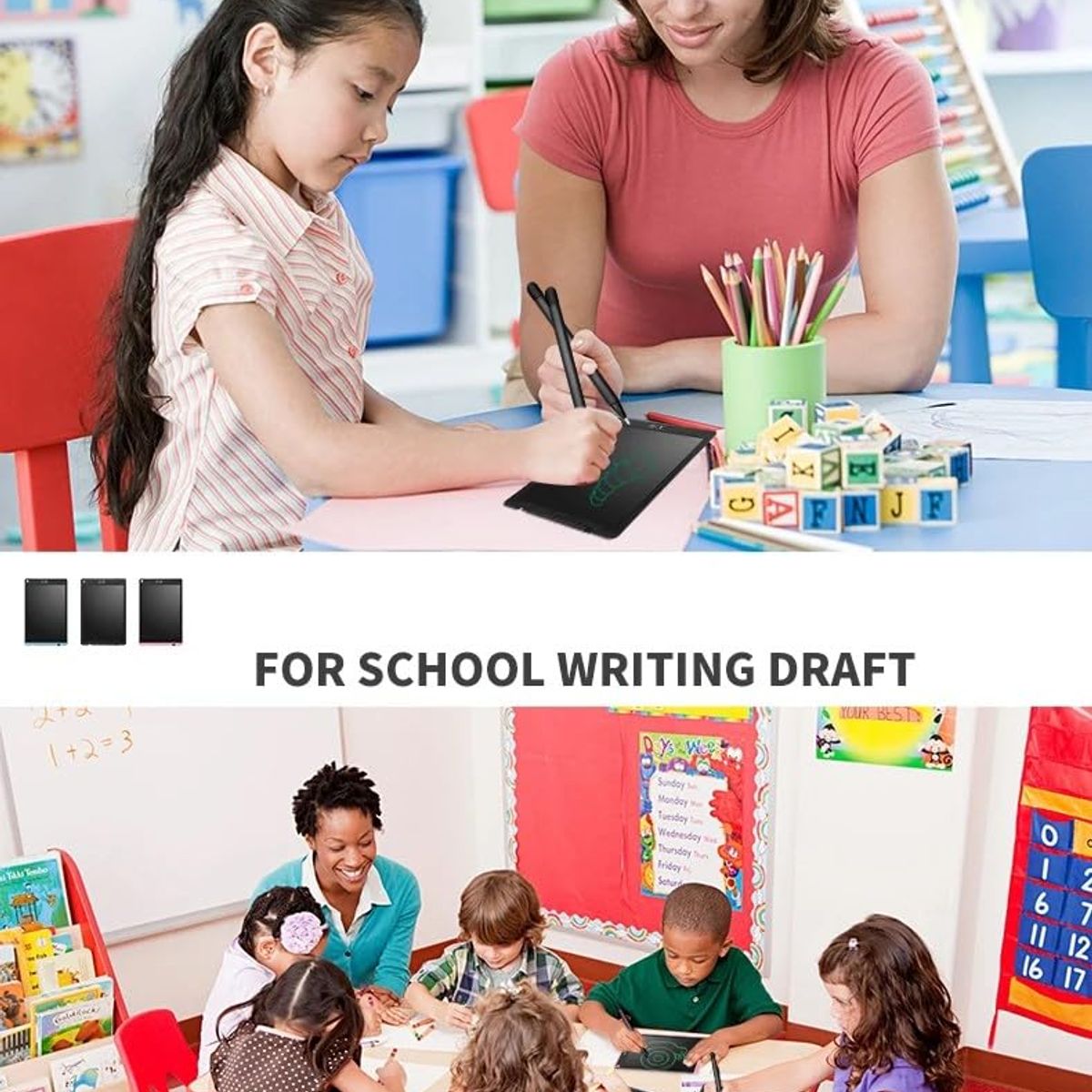 GENERICO - Pizarra Mágica de Escritura LCD de 10 Pulgadas rosado