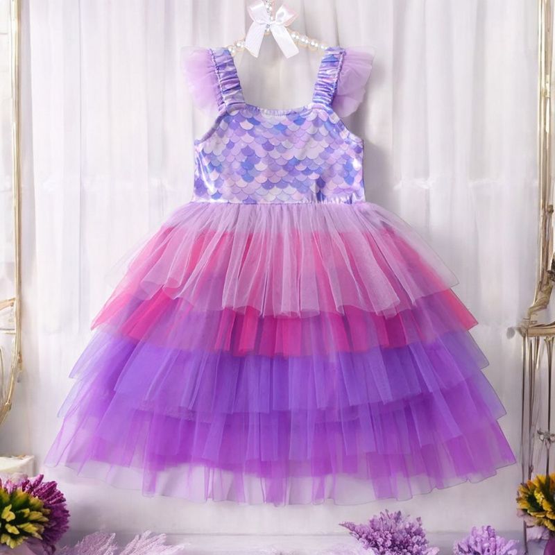 GENERICO - VESTIDO PARA NIÑA SIRENA -FIESTA DE CUMPLEAÑOS