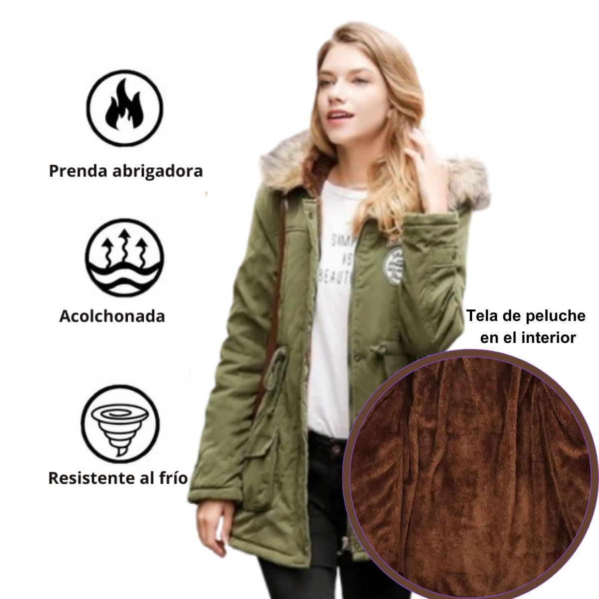 GENERICO - Casacas Parka Abrigo Mujer