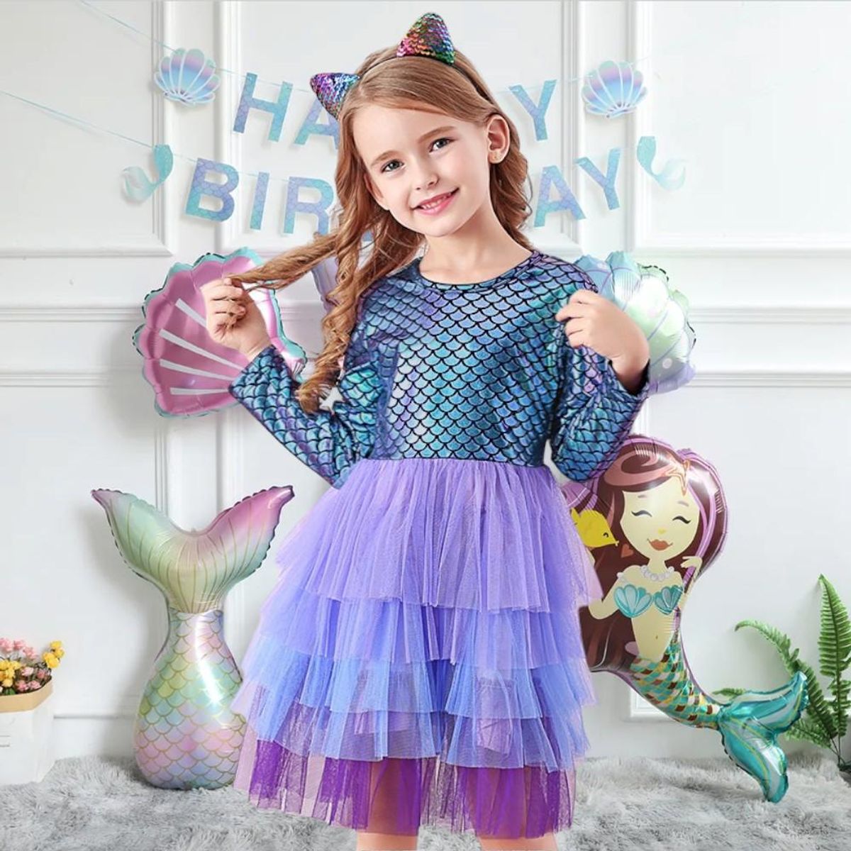 GENERICO - VESTIDO PARA NIÑA - DISEÑO SIRENITA