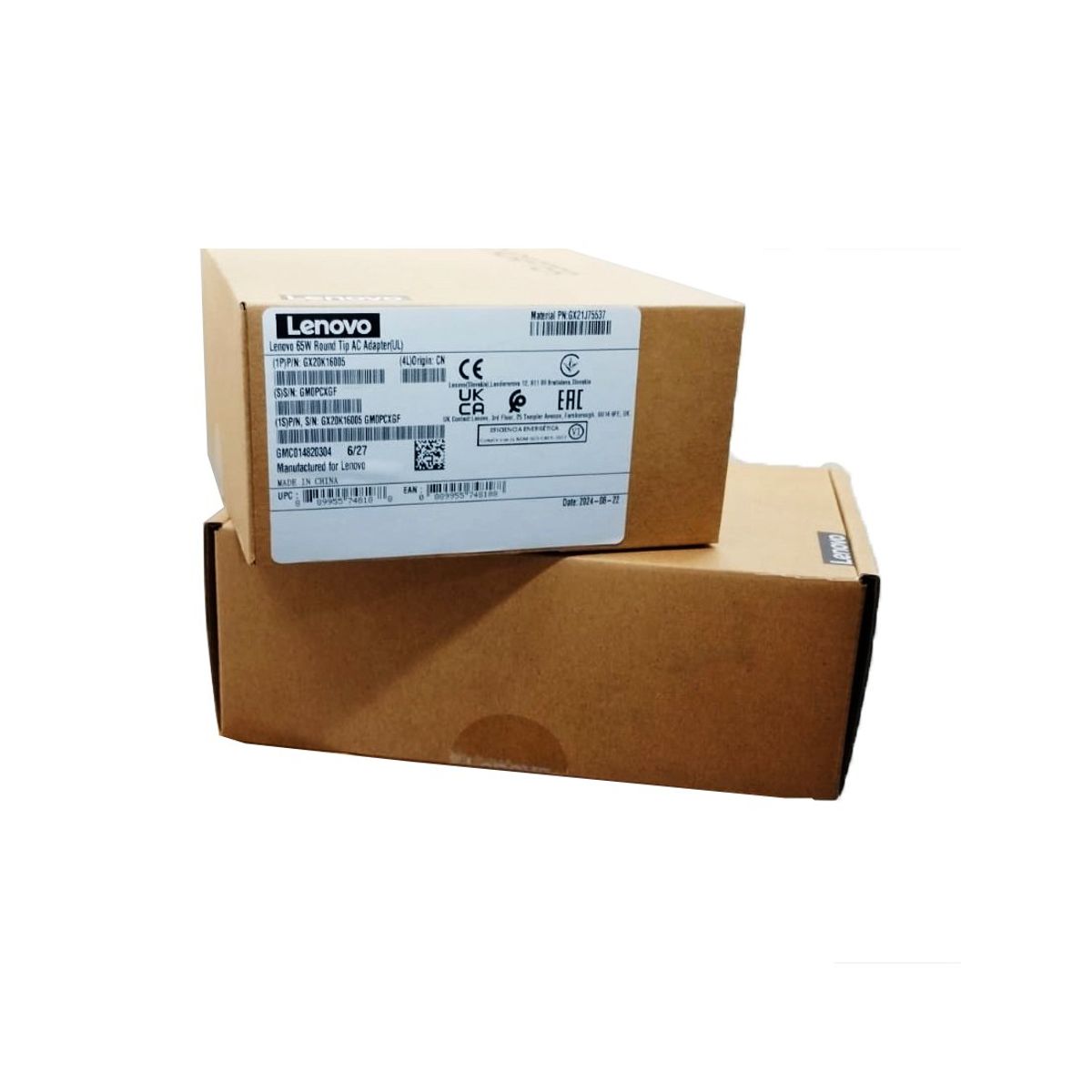 LENOVO - Cargador Lenovo CA 65w Punta Redondo GX20K16005 Original