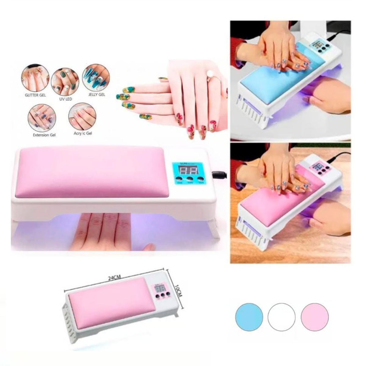 GENERICO - Lámpara LED para uñas con almohada para Manicura