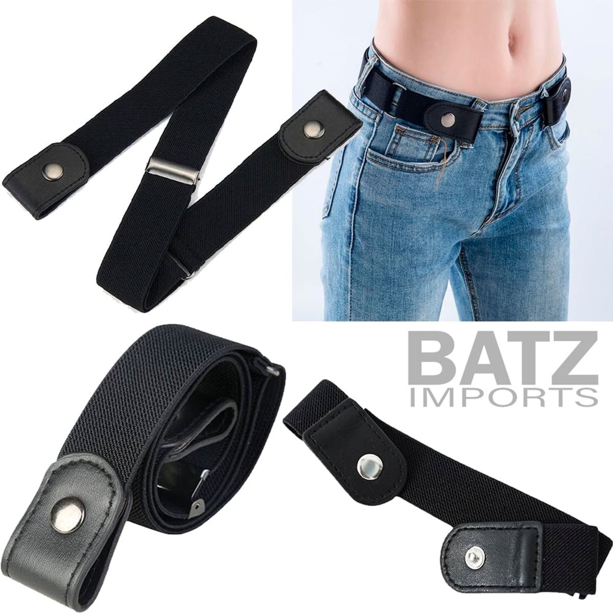 GENERICO - Correa Invisible Sin Hebilla Para Pantalones Jeans y Shorts