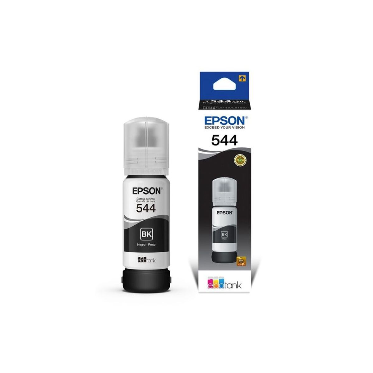 EPSON - Botella tinta EPSON T544 T544120 544 negro serie L 100% original