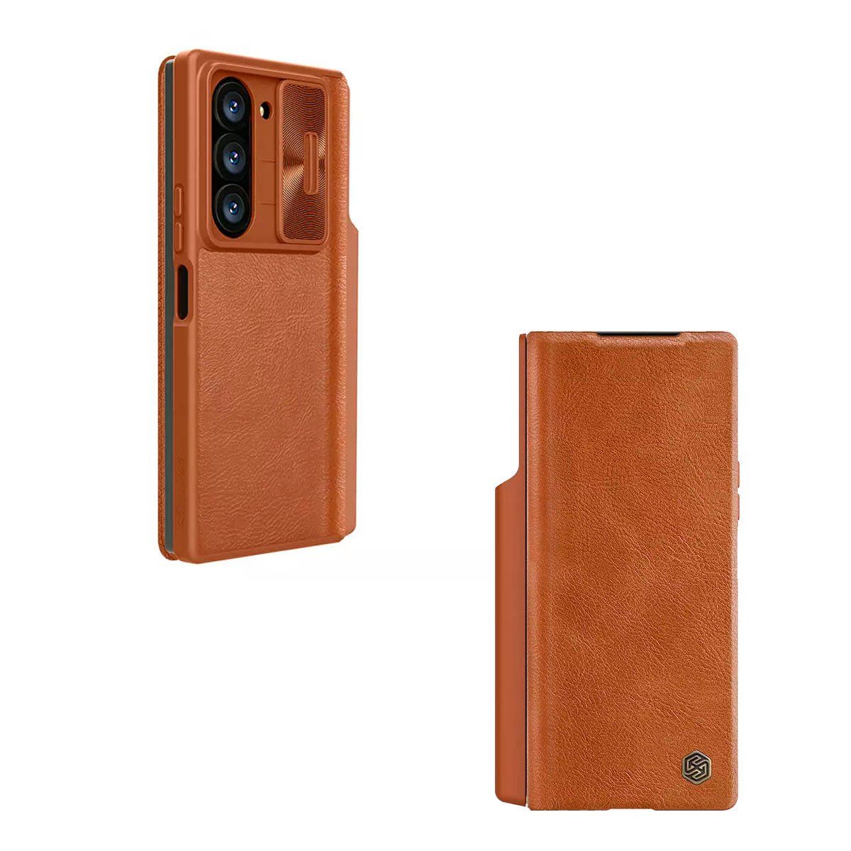 NILLKIN - Funda Case Nillkin Qin Pro Leather Z Fold 6 Marrón