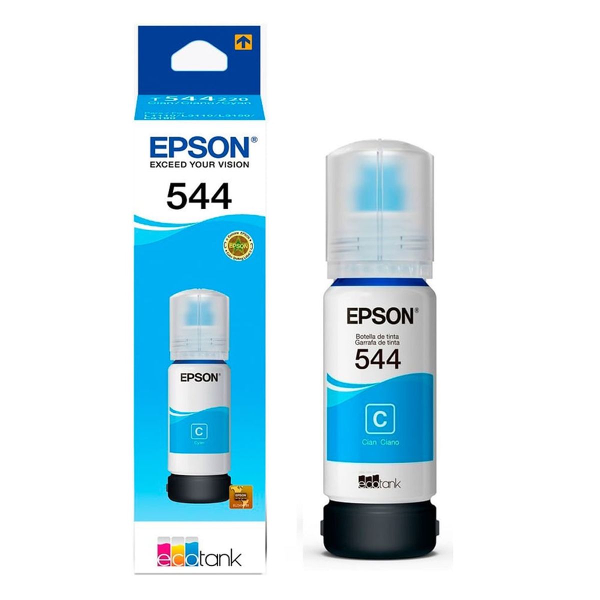 EPSON - Tinta Epson T544 544 Original AZUL CIAN L3260 L3560 L5190 L5290 L5590