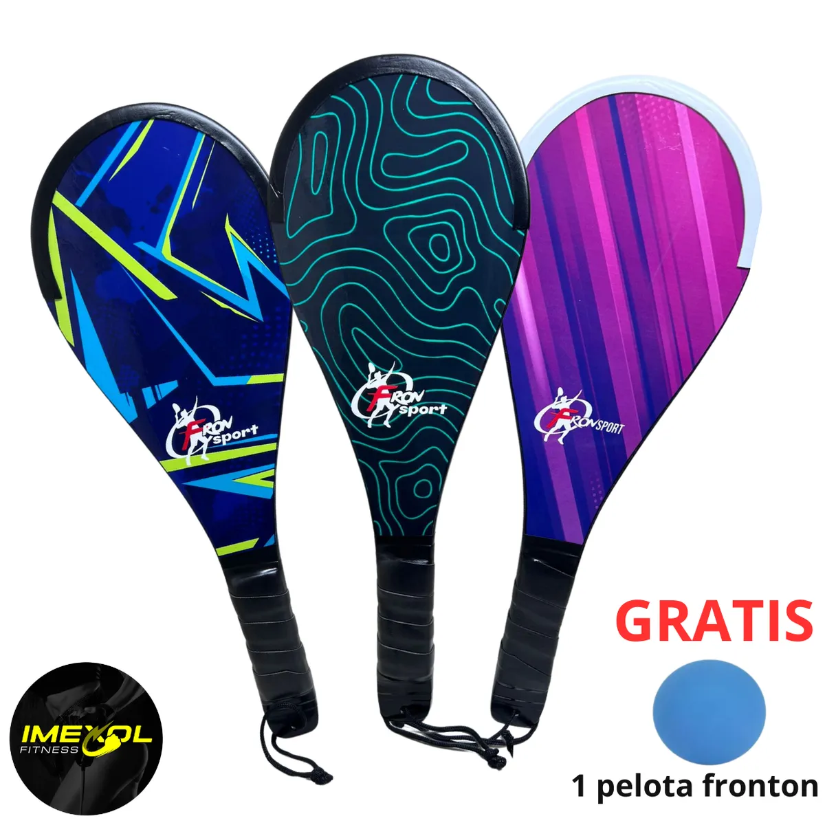 GENERICO - RAQUETA FRONTON LIVIANA (1 UNIDAD) + 1 pelota frontón GRATIS