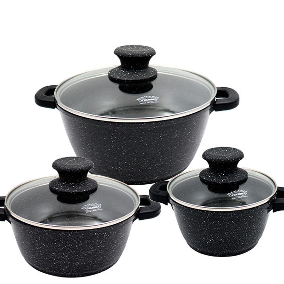 VALESKA - SET OLLAS ROCA VOLCANICA 06 PIEZAS