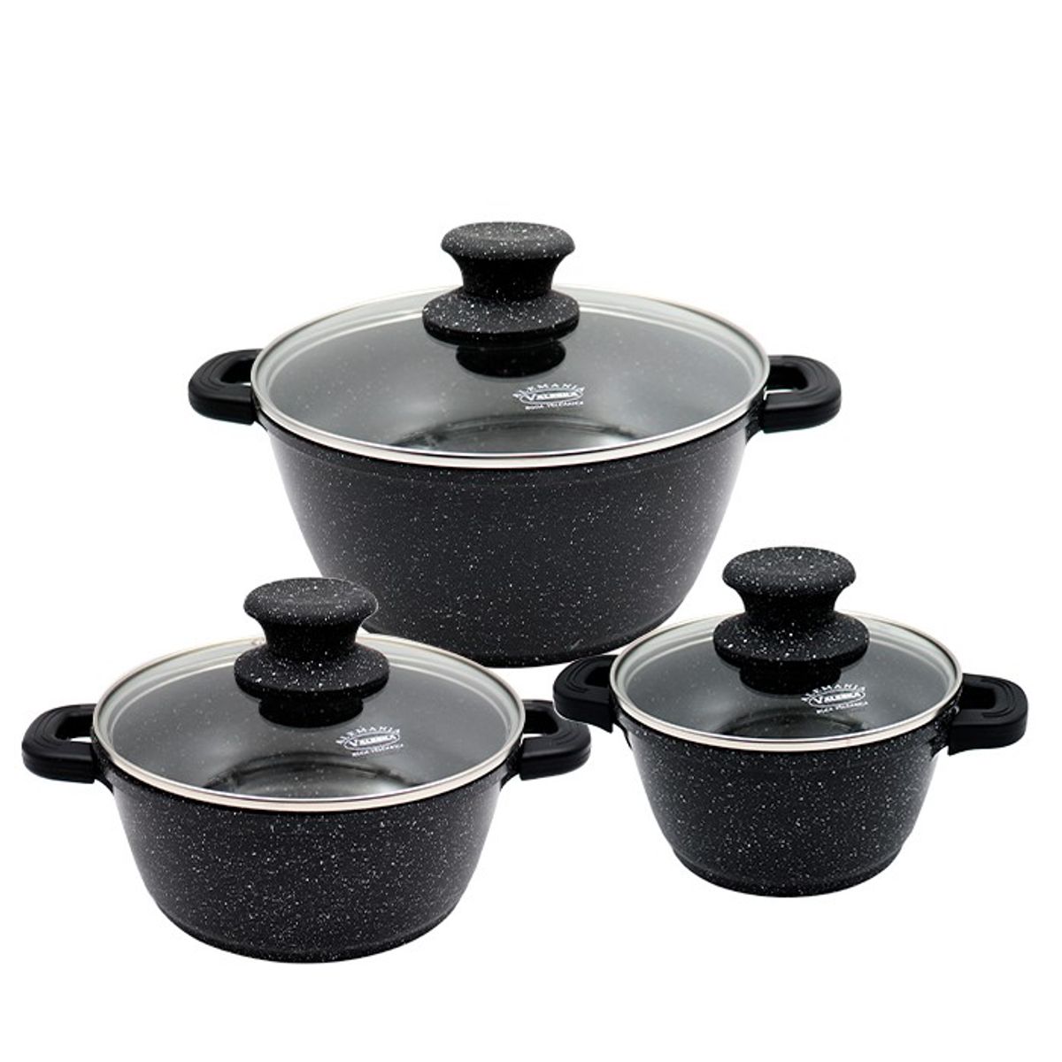 VALESKA - SET OLLAS ROCA VOLCANICA 06 PIEZAS