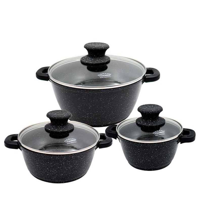 VALESKA - SET OLLAS ROCA VOLCANICA 06 PIEZAS