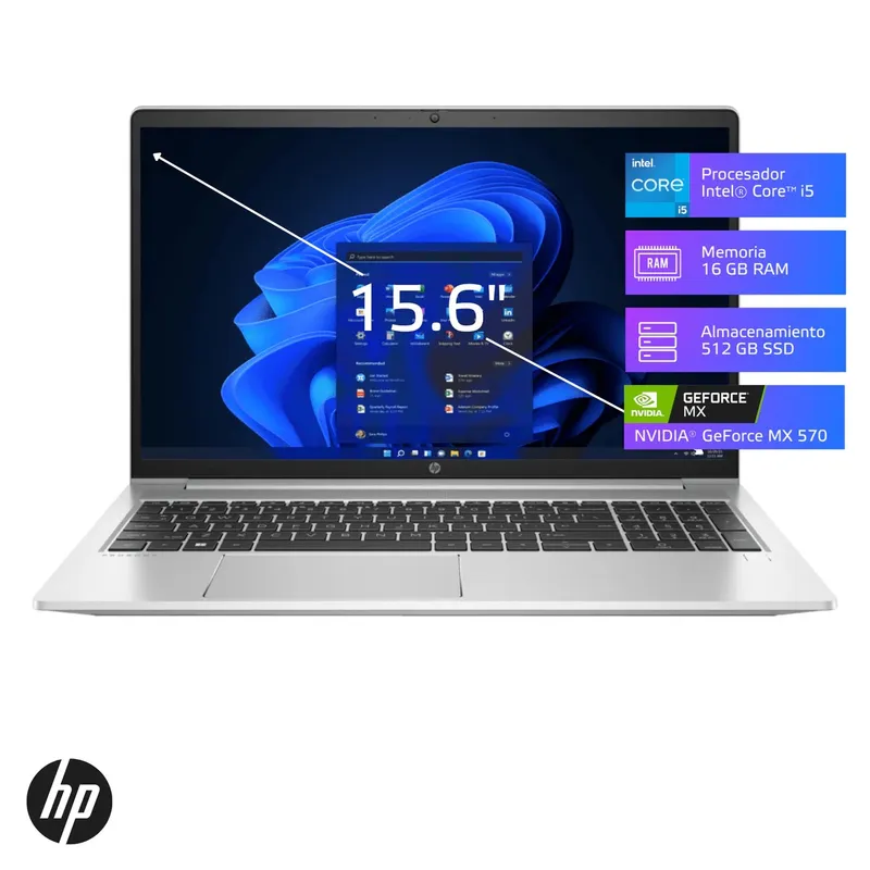 HP - Laptop HP ProBook 450 G9 Core i5-1235U 16GB, SSD 512GB, MX 750 2GB, 15.6", Windows 11 Pro (6X2J8LT)