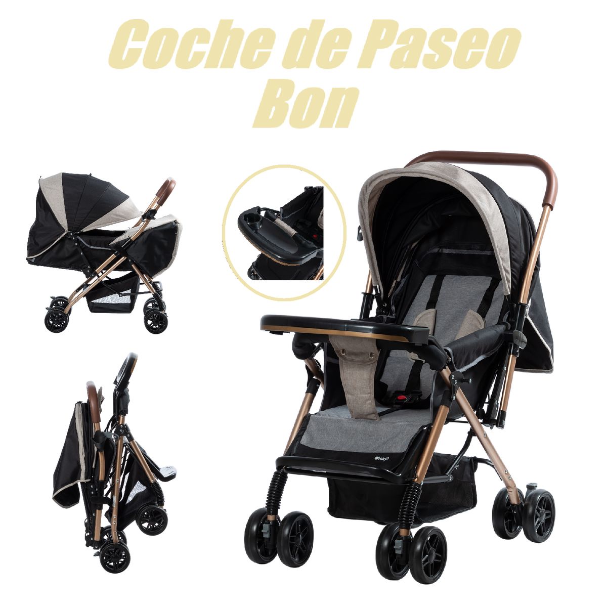 EBABY - Coche De Paseo Bon Mango Reversible -Beige