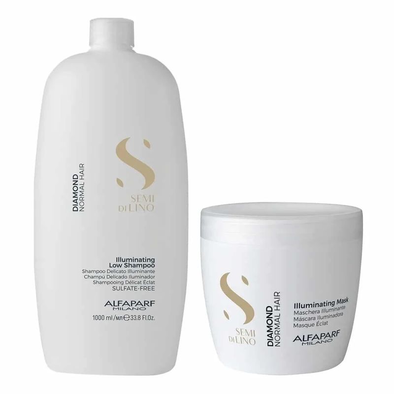 ALFAPARF MILANO - ALFAPARF SEMI DI LINO – Diamond Dúo Shampoo 1L+ Mask 500 ml