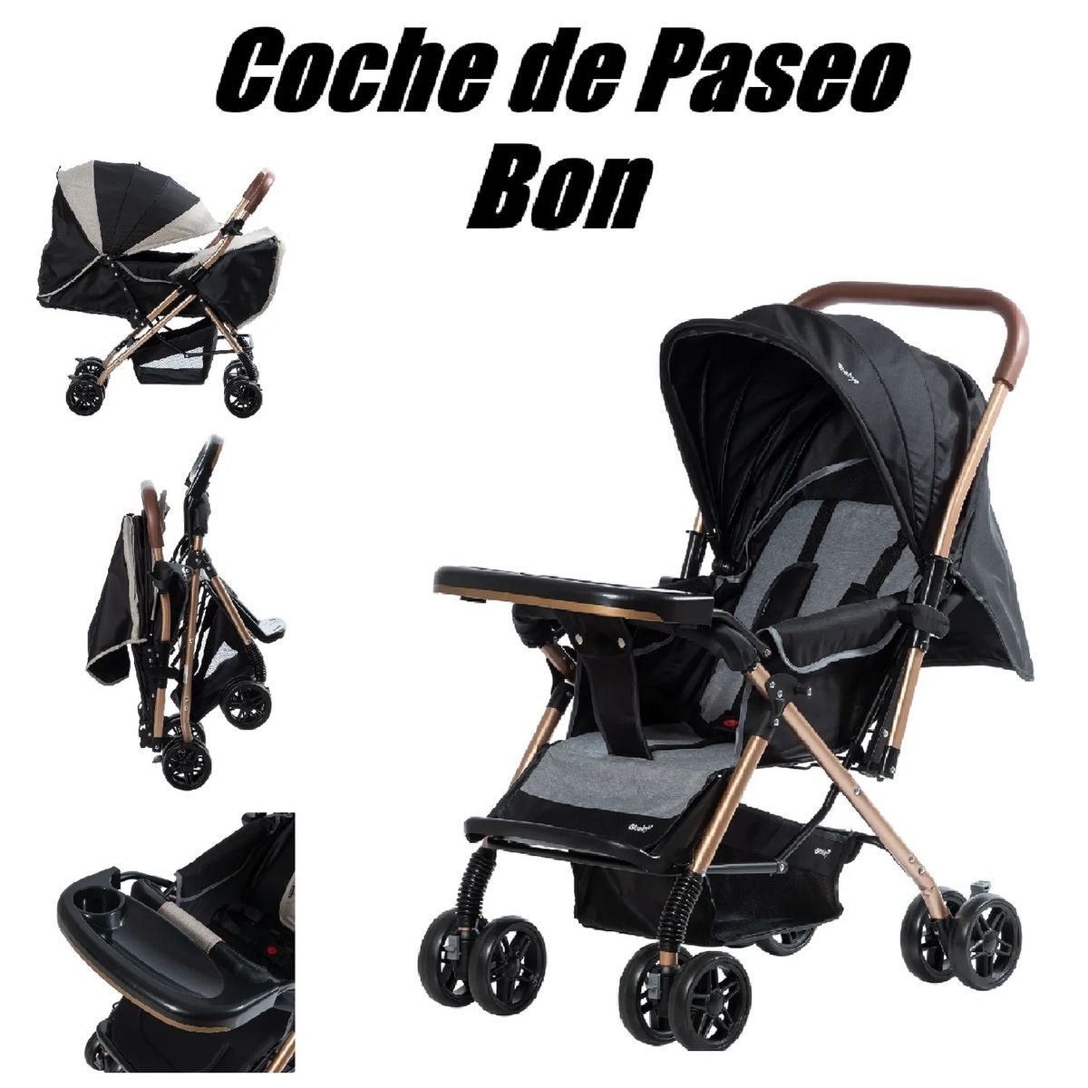 EBABY - Coche De Paseo Bon Mango Reversible - Black