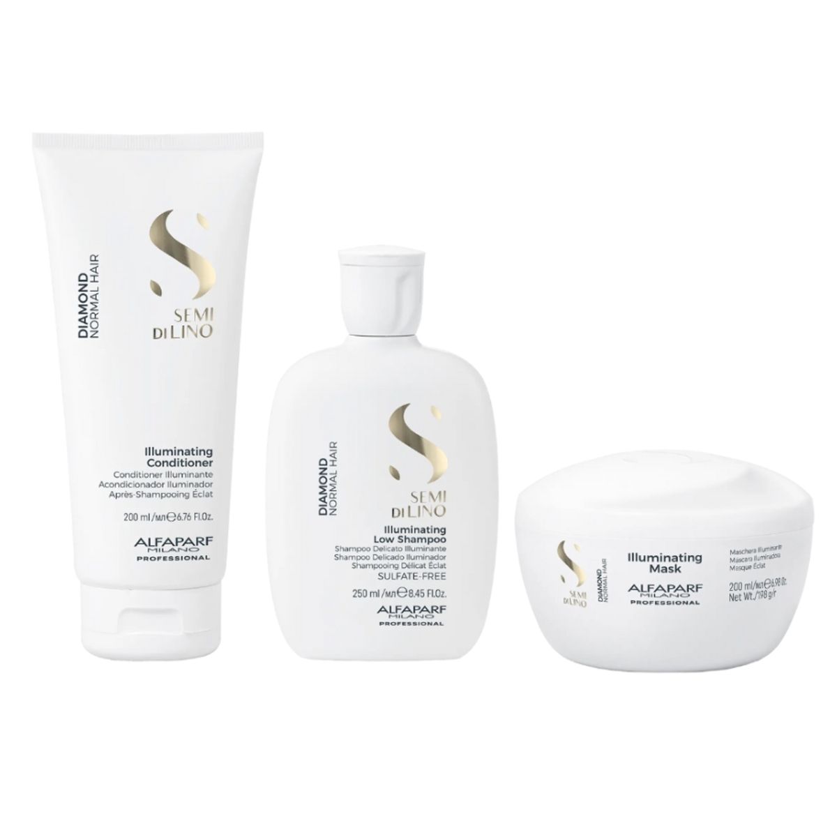ALFAPARF MILANO - ALFAPARF  Diamond Trio Shampoo 250ml + Conditioner 200ml + Mask 200ml
