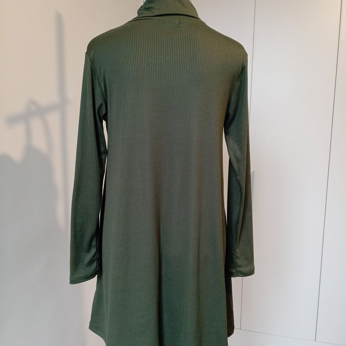 GENERICO - vestido corto verde rib algodon mujer invierno