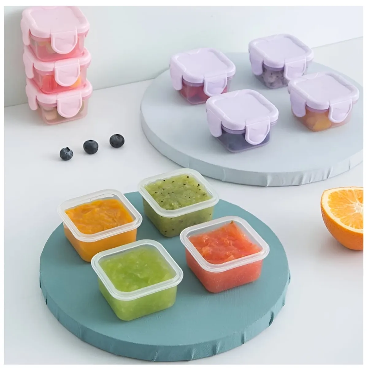 MINARI - Set de 4 Mini Táper para Lonchera Multiusos T293 - Color aleatorio