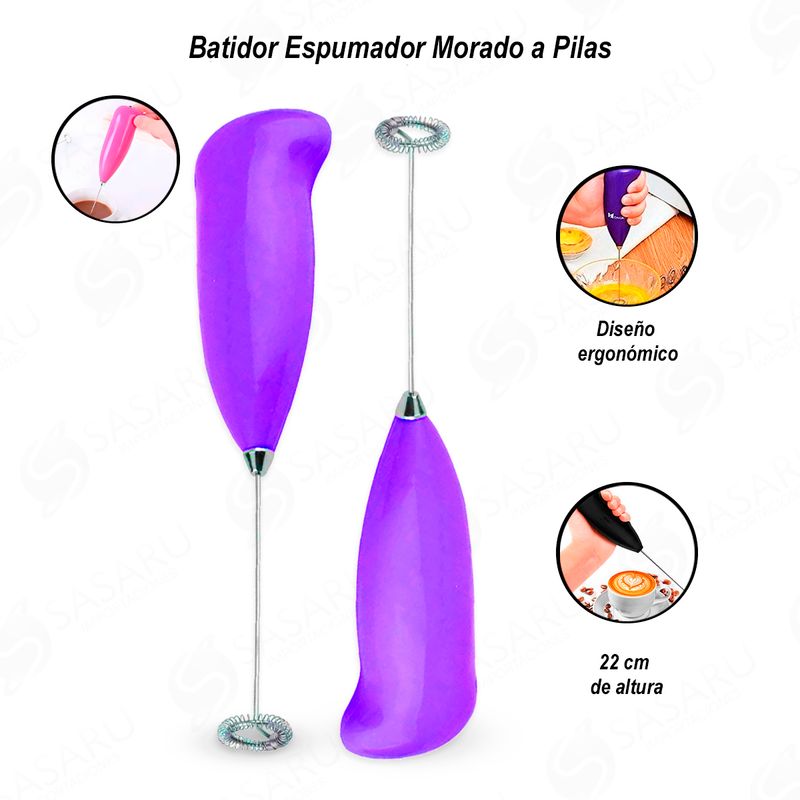 GENERICO - Batidor Espumador Morado a Pilas