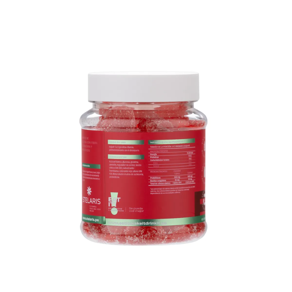 EAT IT SHAKE IT DRINK IT - EAT IT PROBIÓTICOS Y PREBIÓTICOS GOMITAS SABOR A FRAMBUESA