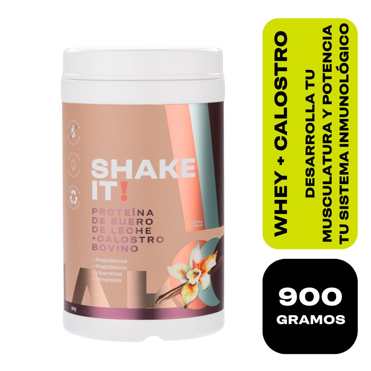 EAT IT SHAKE IT DRINK IT - SHAKE IT! PROTEINA DE SUERO DE LECHE + CALOSTRO DE BOVINO  900 GR