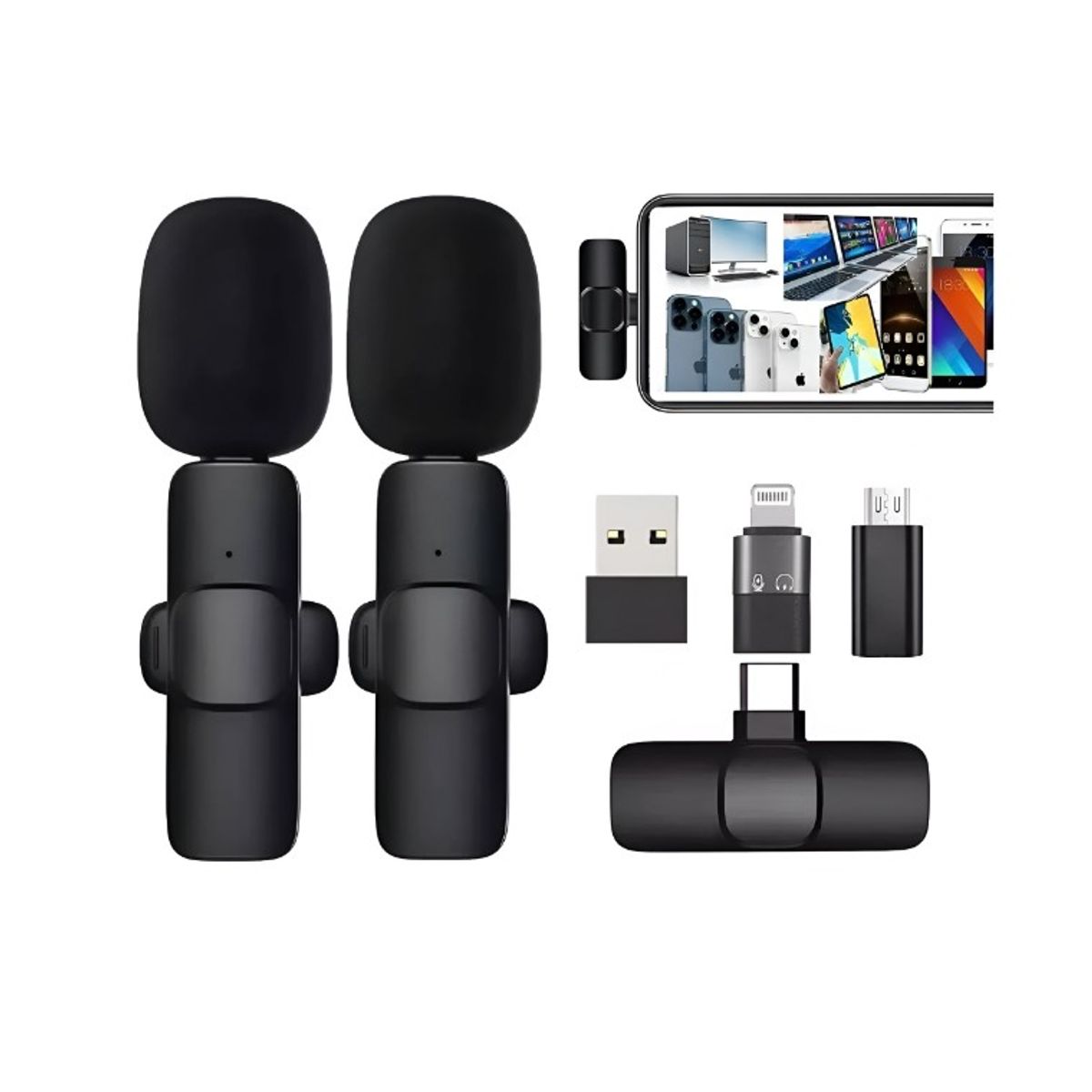 SEISA - Microfono Inalambrico Corbatero Doble K9-TC+IP+V8+USB SEISA