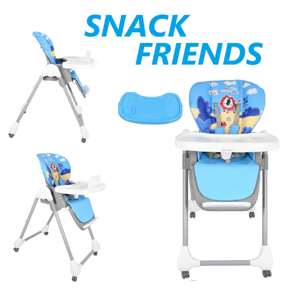 BABY KITS - Silla Comer Asiento Acolchado Snack Friends -Azul