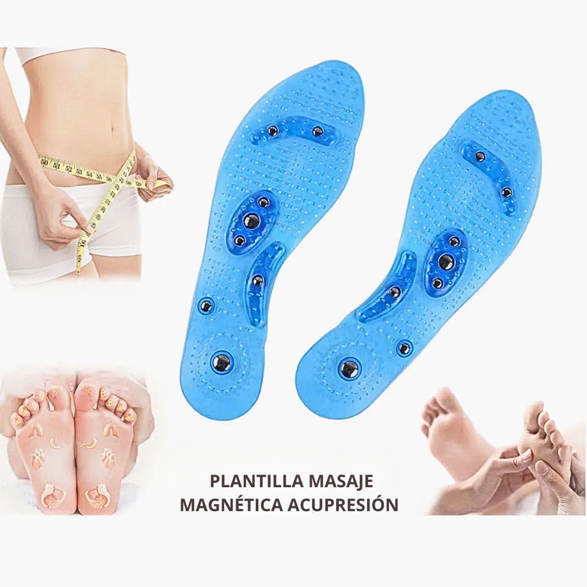 GENERICO - Plantilla gel masaje pies esferas almohadilla