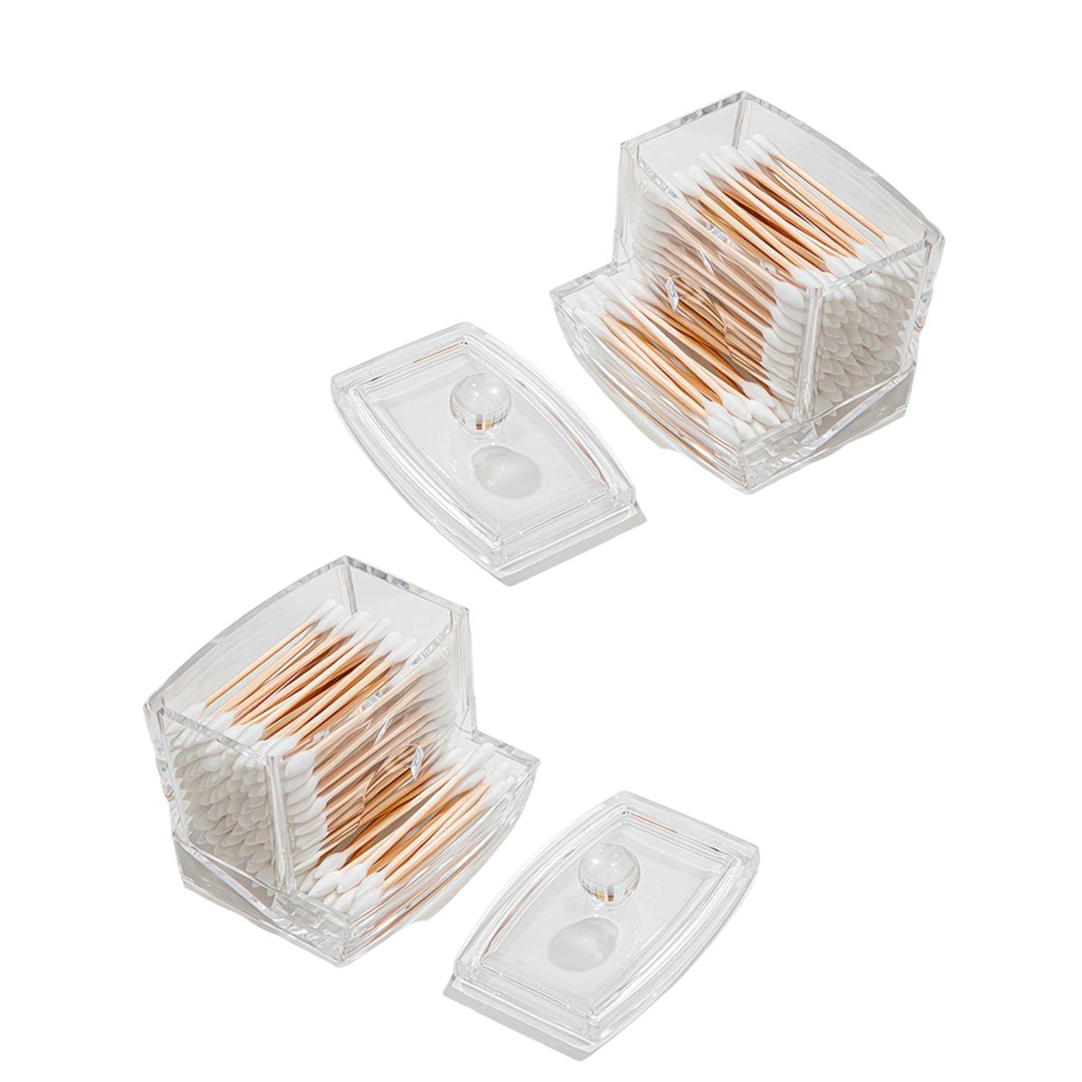 GENERICO - Pack 2 Organizadores Acrílico para hisopo - 7x9cm_.