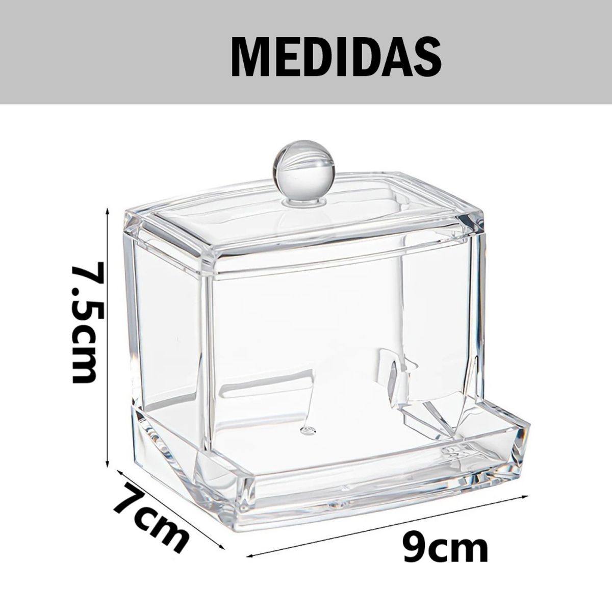 GENERICO - Pack 2 Organizadores Acrílico para hisopo - 7x9cm_.