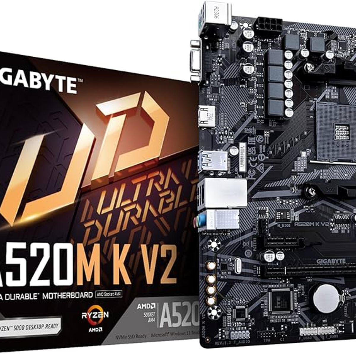 GIGABYTE - Motherboard Gigabyte A520M K V2 rev 1 0 Chipset AMD A520 AM4 mATX