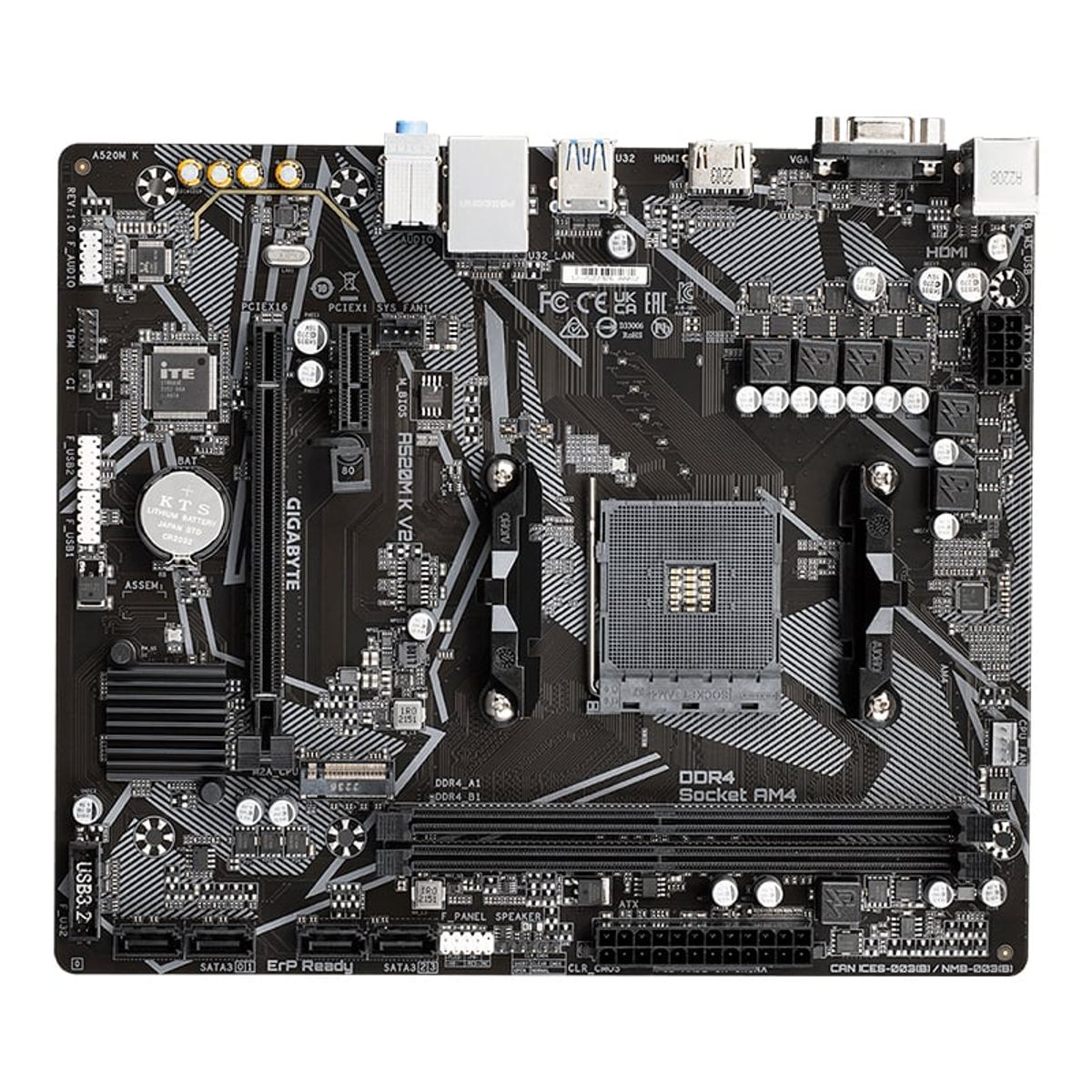GIGABYTE - Motherboard Gigabyte A520M K V2 rev 1 0 Chipset AMD A520 AM4 mATX