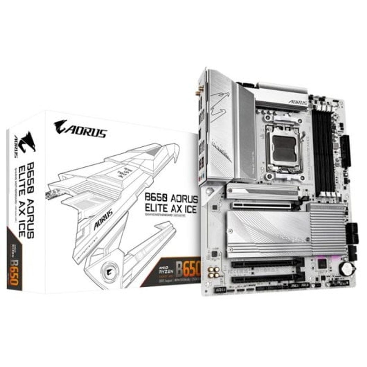 GIGABYTE - Motherboard Gigabyte B650 AORUS ELITE AX ICE Chipset AMD B650 AM5 ATX