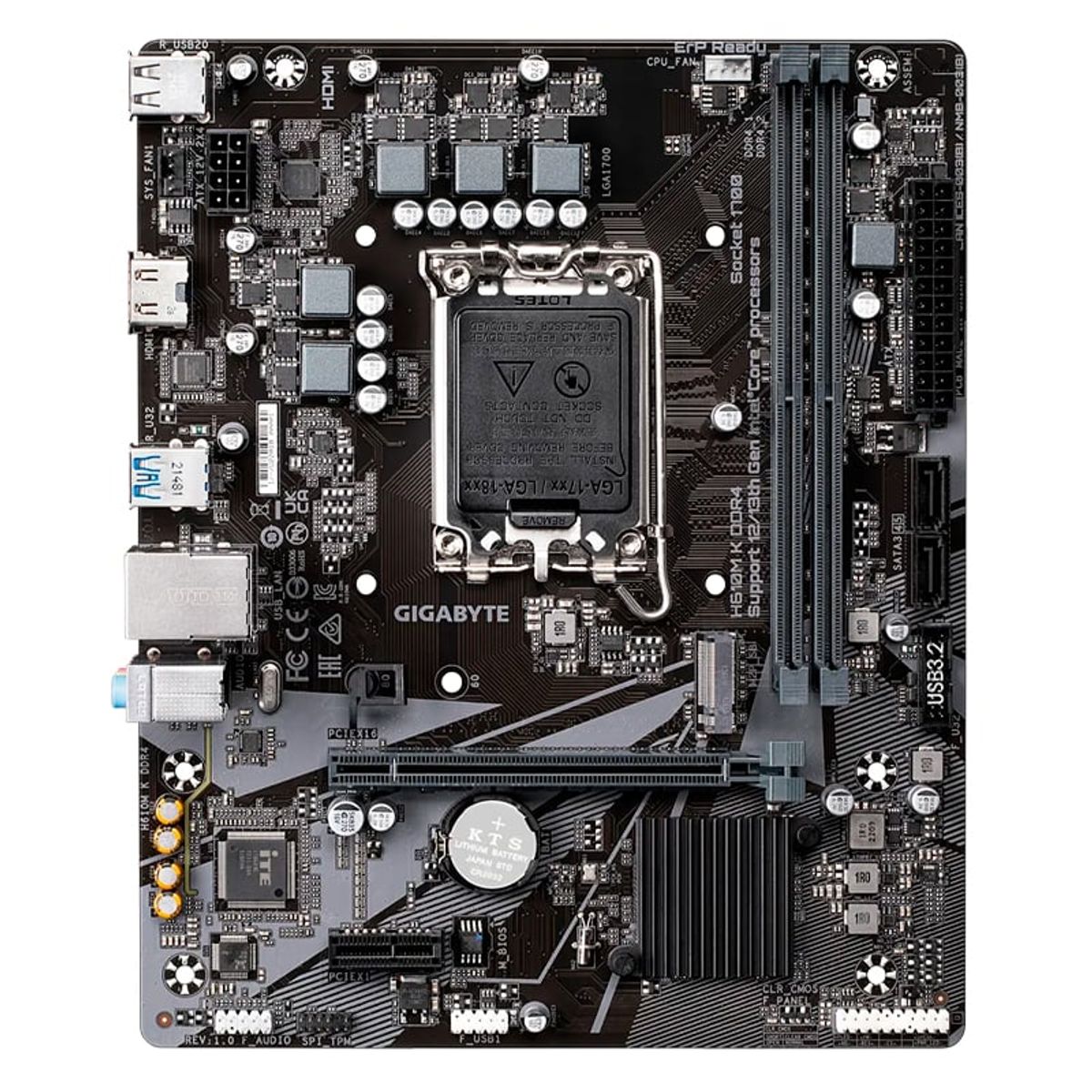 GIGABYTE - Motherboard Gigabyte H610M K DDR4 rev 1 0 Intel H610 LGA1700 Micro ATX