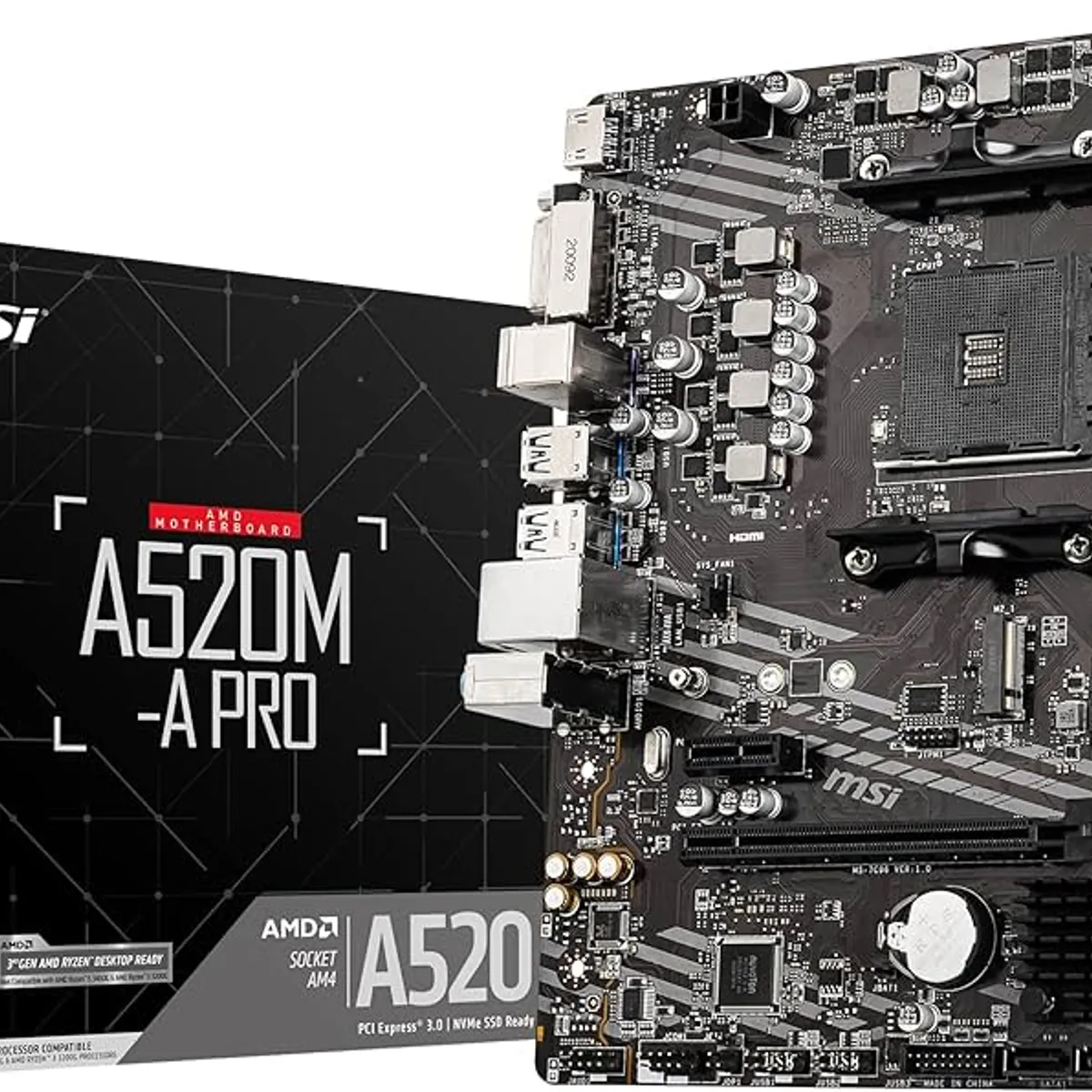 MSI - Motherboard MSI A520M-A PRO Chipset AMD A520 Socket AMD AM4 mATX