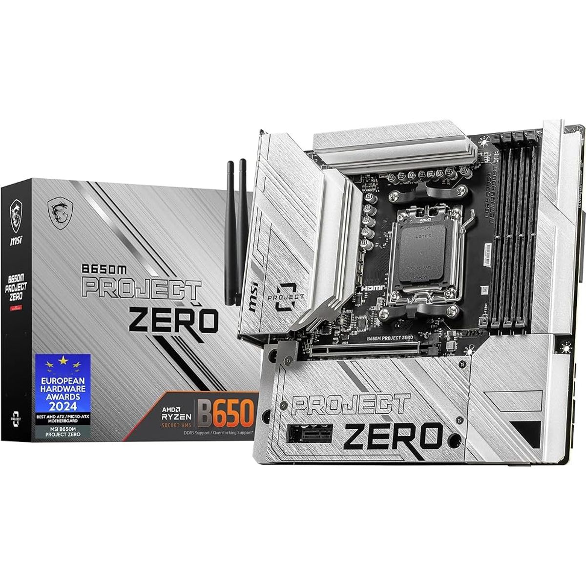 MSI - Motherboard MSI B650M PROJECT ZERO Chipset AMD B650 Socket AM5 mATX