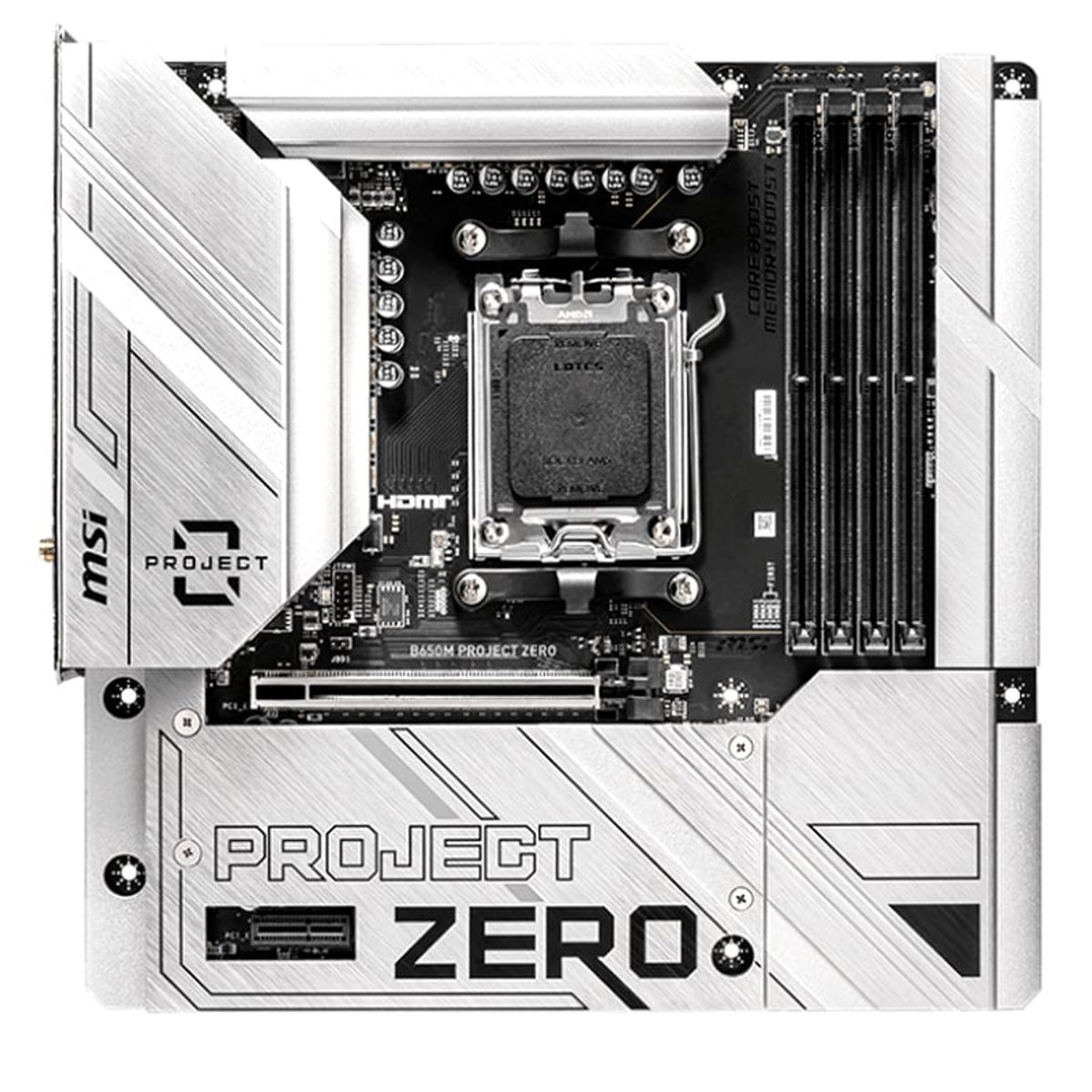 MSI - Motherboard MSI B650M PROJECT ZERO Chipset AMD B650 Socket AM5 mATX