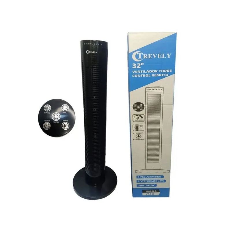 TREVELY - VENTILADOR DE TORRE TREVELY VT-145 80cm CONTROL REMOTO