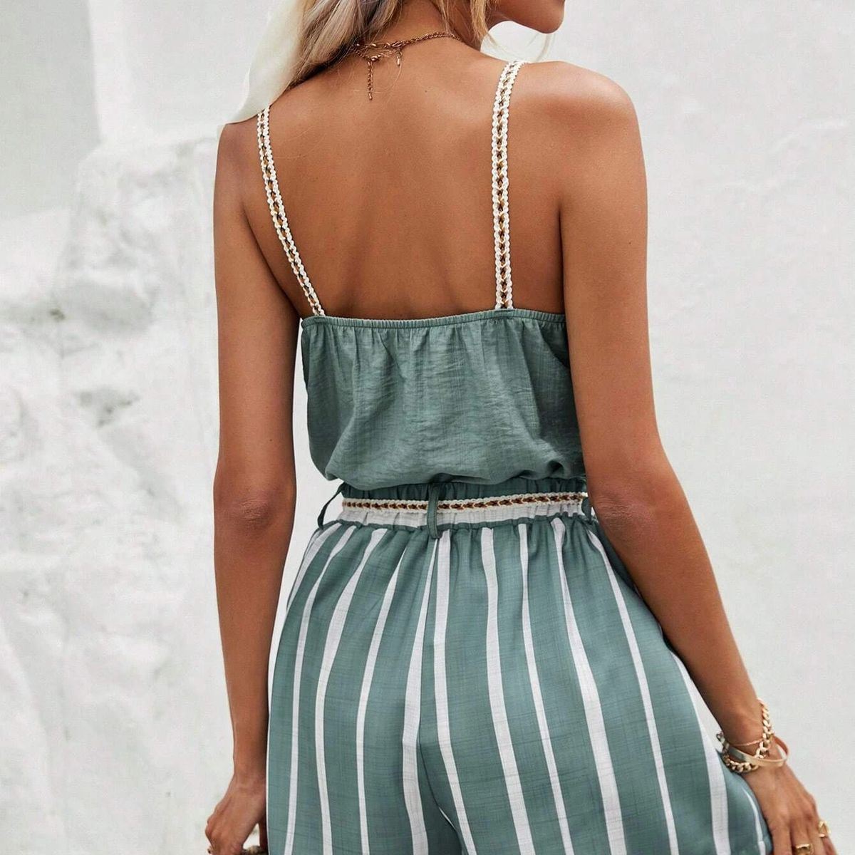 GENERICO - Conjunto Summer blusa y short a rayas