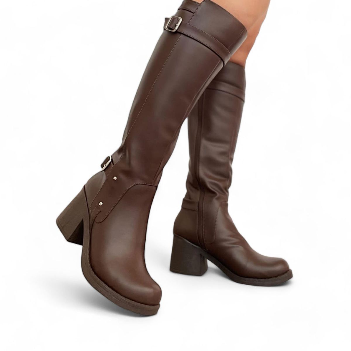 GENERICO - Botin Mujer Casual Largas Taco 5Potra1036L-75 Color Marron.-