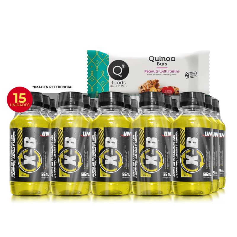 UNIVERSE NUTRITION - XB 1 PACK De 15 Botellas 135ml L-Carnitina Piña + Quinua Bar
