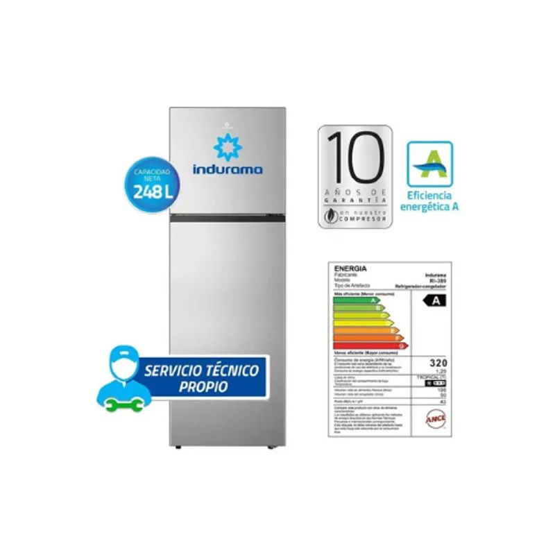 INDURAMA - Refrigeradora Indurama RI-389 No Frost 248L