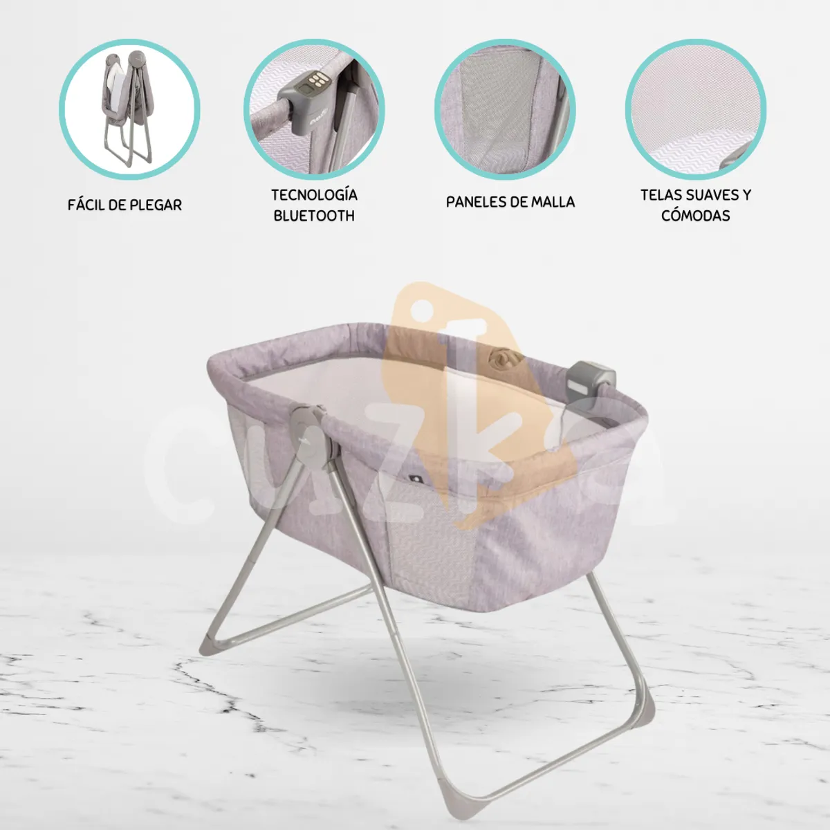 EVENFLO - Cuna Portatil »BASSINET CHEVRON» Melange