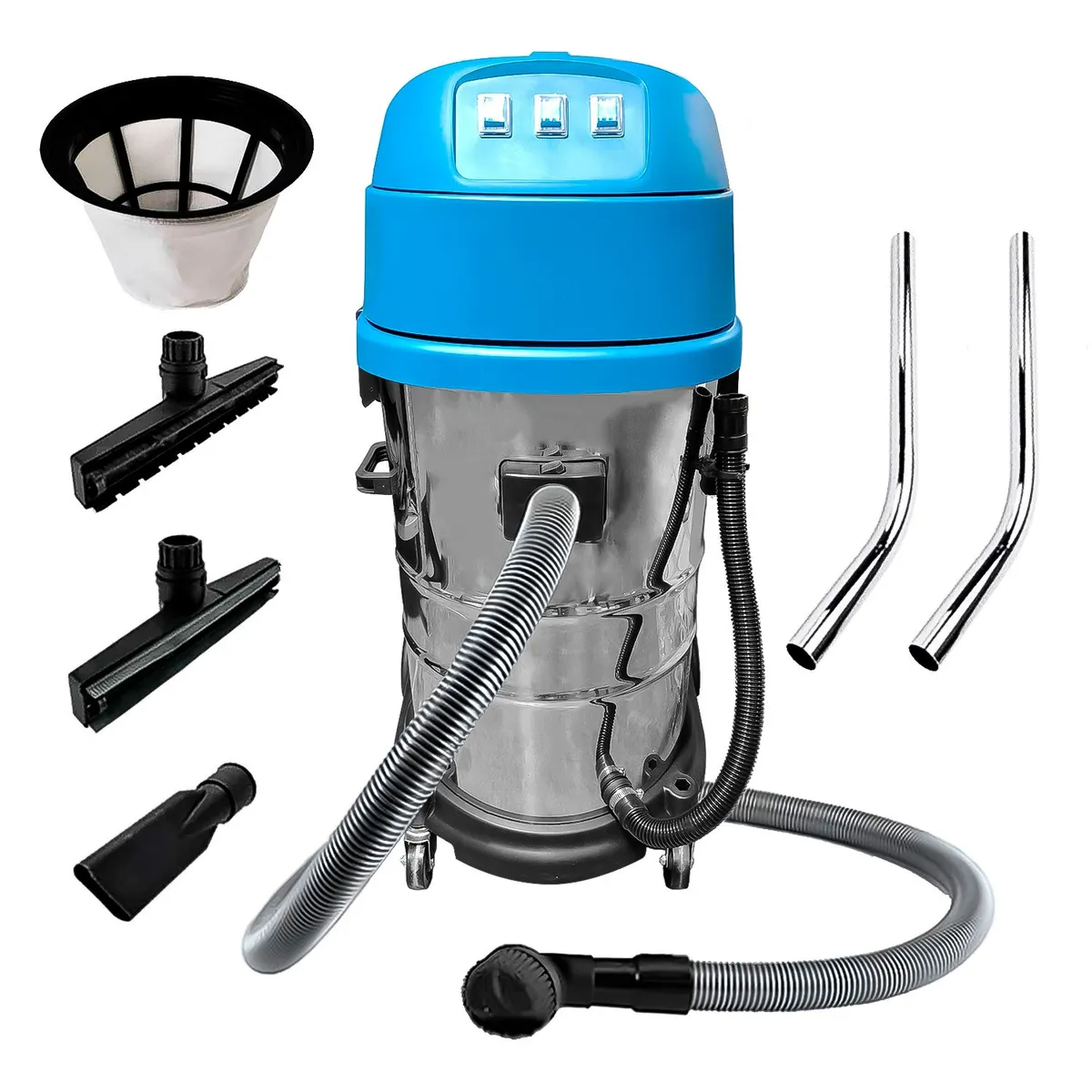 DONGCHENG - Aspiradora Industrial Polvo y Agua Dongcheng DVC80 3200W 80 Litros